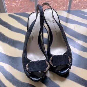 Anne Klein iFlex heels 7.5 black open toe